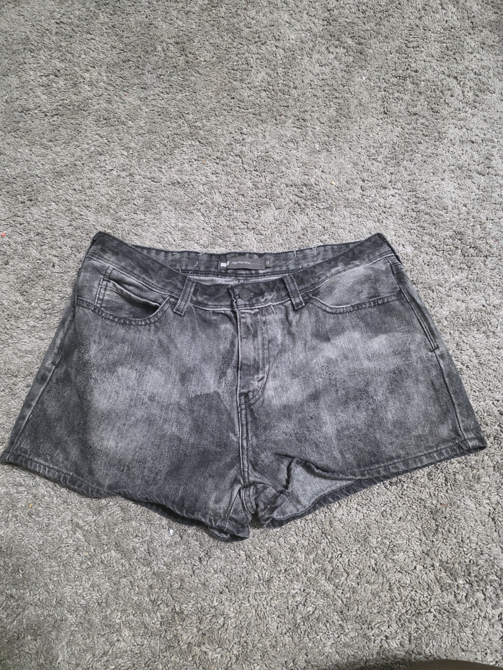 Levi's Women's Washed Black/Grey Denim Shorts
